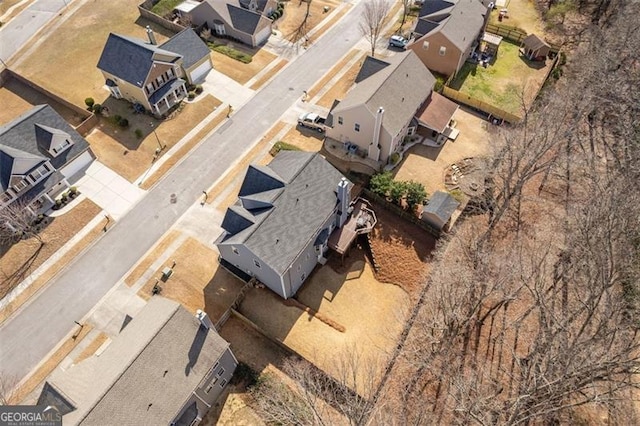 drone / aerial view with a residential view