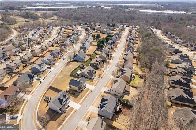 aerial view with a residential view