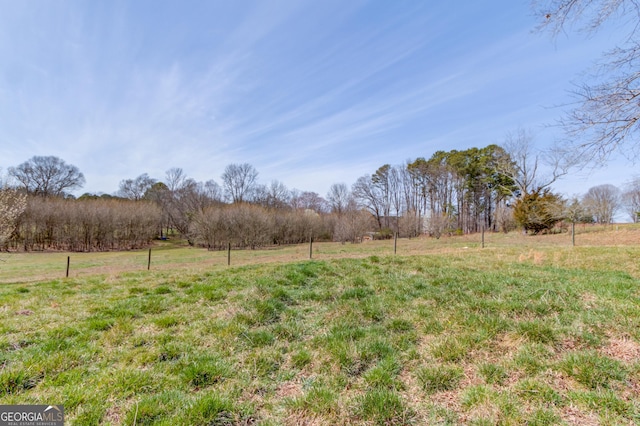 view of yard featuring a rural view