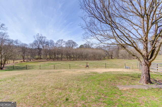 view of yard featuring fence