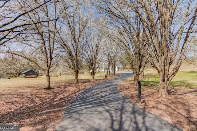 view of street featuring aphalt driveway