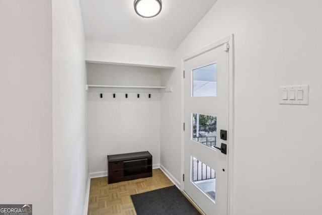 mudroom with baseboards