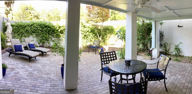 204 E Liberty St, Savannah, GA 31401 - view of patio with a ceiling fan and outdoor dining space