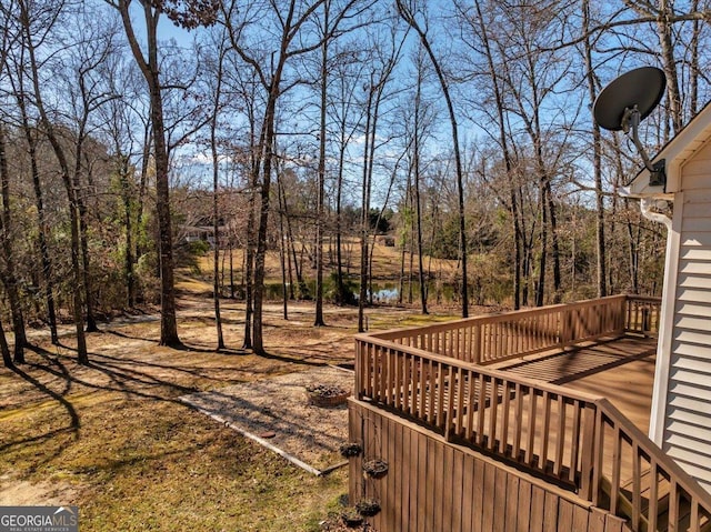 exterior space featuring a wooden deck