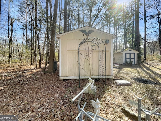 view of shed