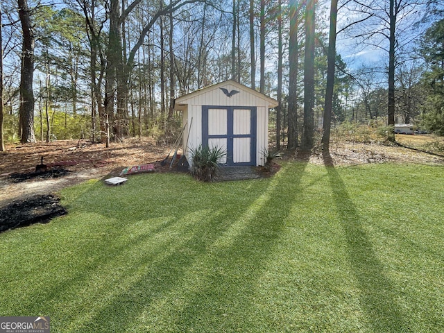 view of shed