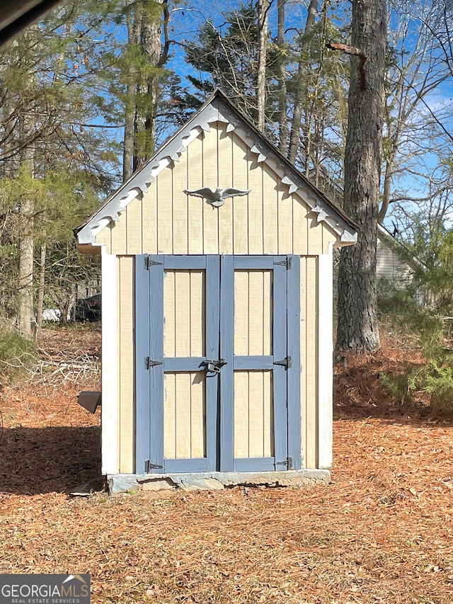 view of shed