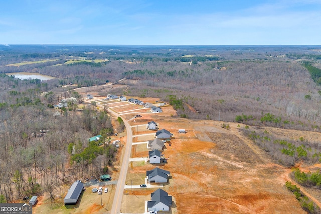 aerial view with a forest view