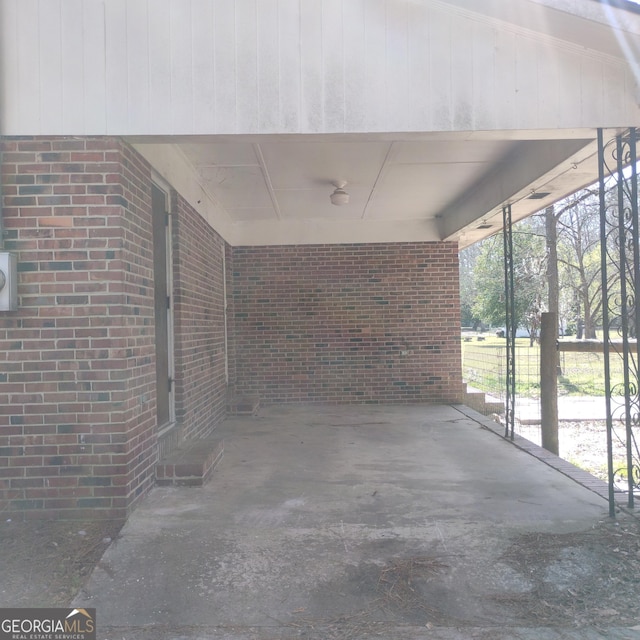 view of patio with an attached carport