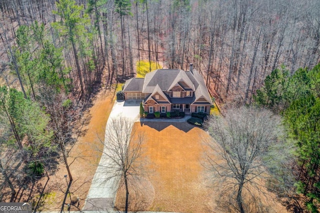 aerial view with a view of trees