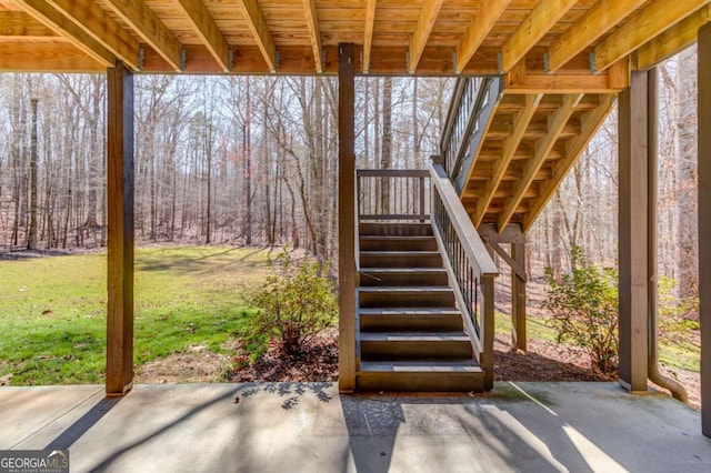 view of patio / terrace with stairway