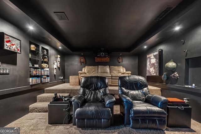 home theater room with visible vents