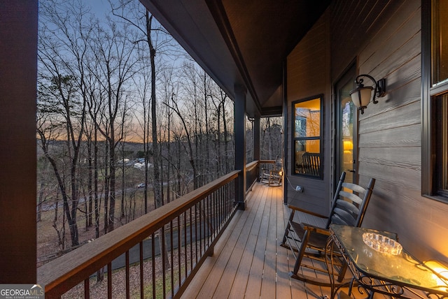 view of deck at dusk