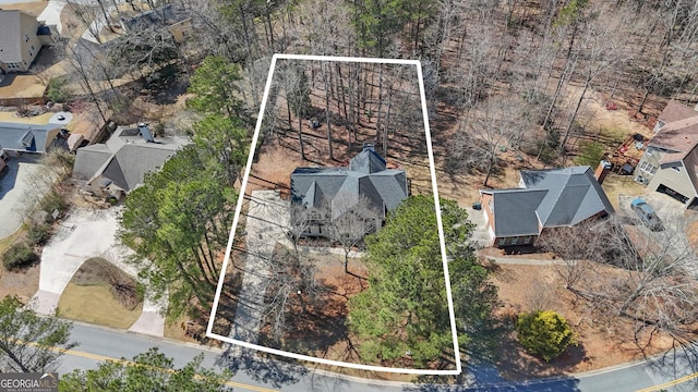 aerial view with a residential view