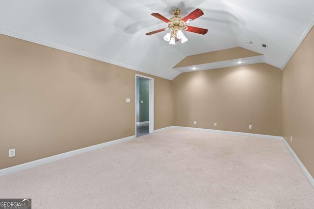 994 Fairview Club Cir, Dacula, GA 30019 - carpeted spare room featuring lofted ceiling, baseboards, recessed lighting, and ceiling fan