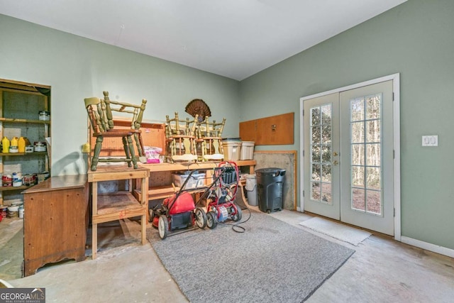 994 Fairview Club Cir, Dacula, GA 30019 - interior space featuring french doors and concrete flooring