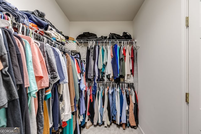 spacious closet with carpet flooring