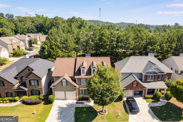 aerial view featuring a residential view