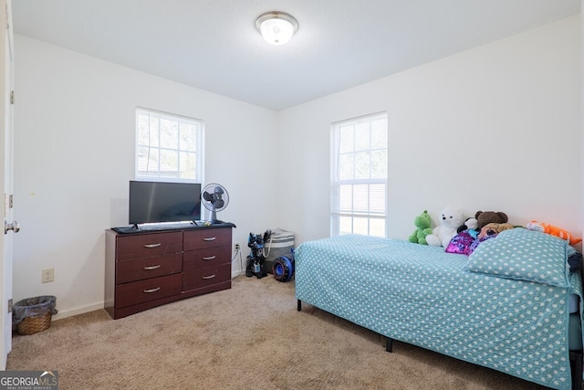 bedroom with baseboards and carpet flooring