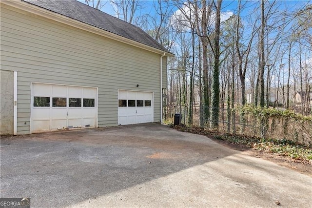 garage with driveway