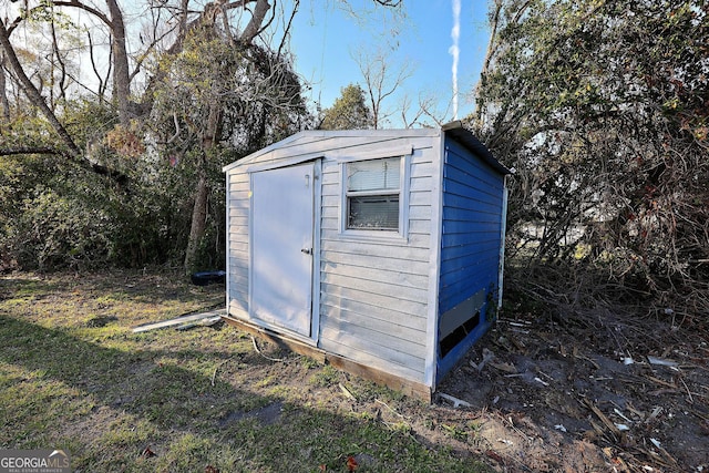 view of shed