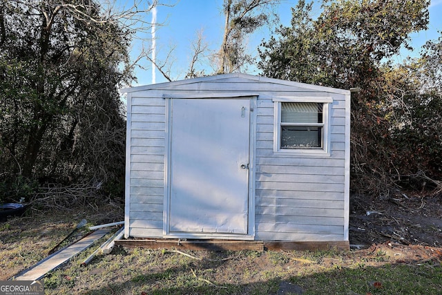 view of shed