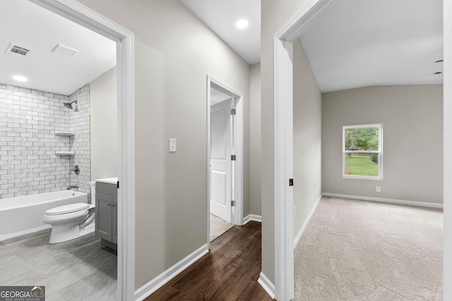 bathroom featuring baseboards, visible vents, and vanity