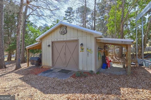 view of shed