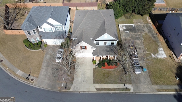 birds eye view of property featuring a residential view