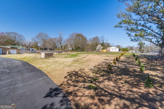 view of yard featuring fence