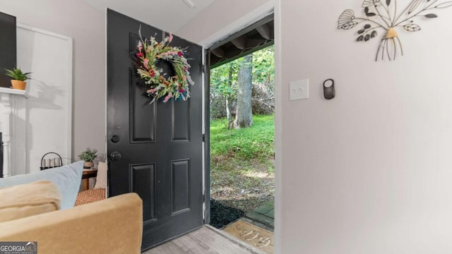 entryway featuring light wood finished floors