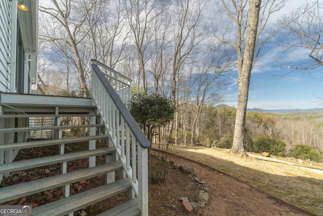 view of yard featuring stairs