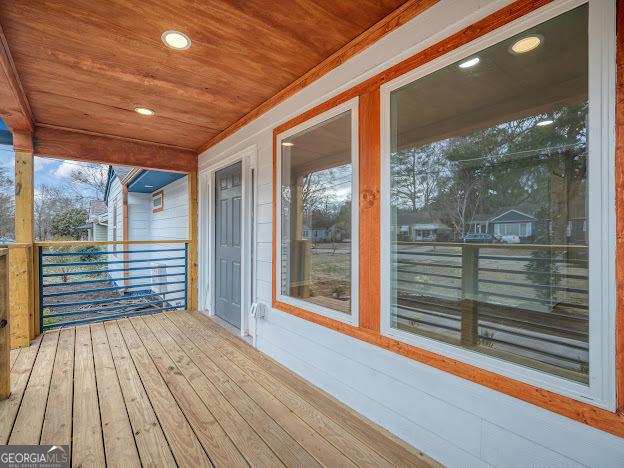 deck with covered porch