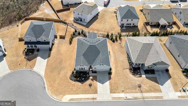 drone / aerial view with a residential view