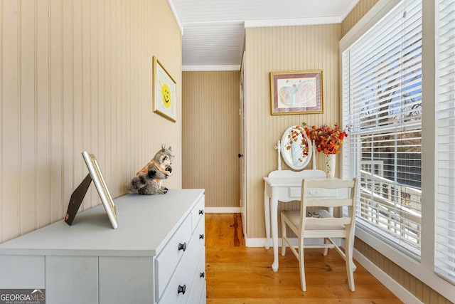 interior space with light wood finished floors and a healthy amount of sunlight