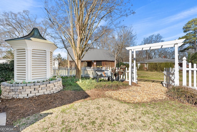 view of yard with fence