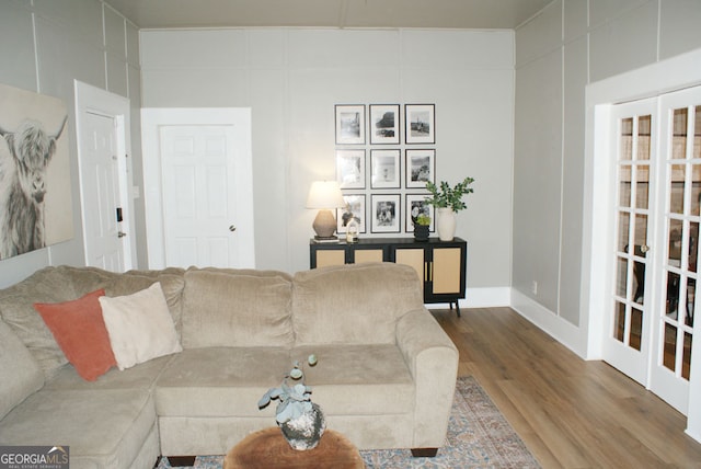 living area featuring wood finished floors