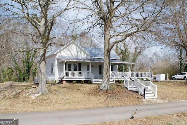 view of front of property with covered porch