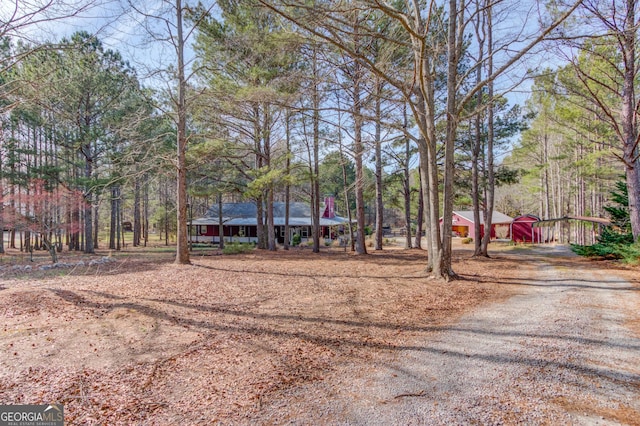 view of road with driveway