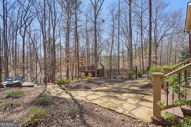 view of yard with fence