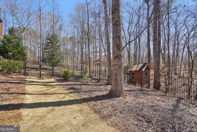 view of yard with fence