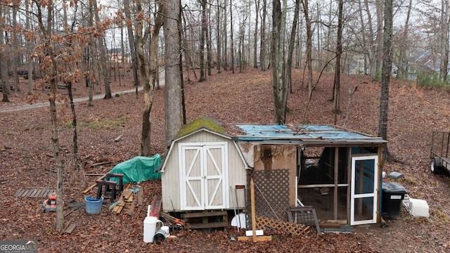 view of shed