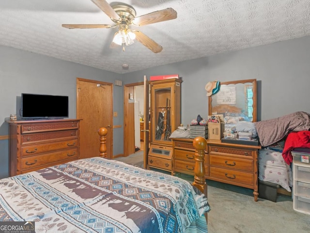 2643 Rocky Creek Rd, Hampton, GA 30228 - bedroom with carpet floors, a textured ceiling, and ceiling fan