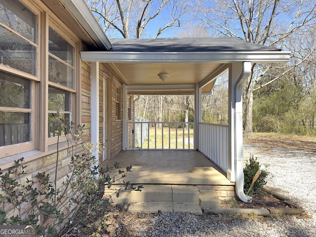 exterior space featuring a porch