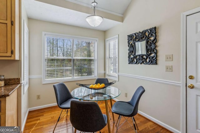 4125 Gables Pl, Buford, GA 30519 - dining room with light wood-style floors and baseboards