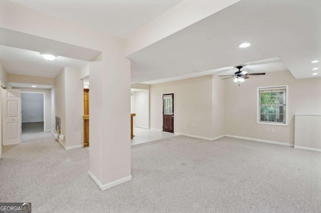 4125 Gables Pl, Buford, GA 30519 - carpeted empty room featuring a ceiling fan and recessed lighting