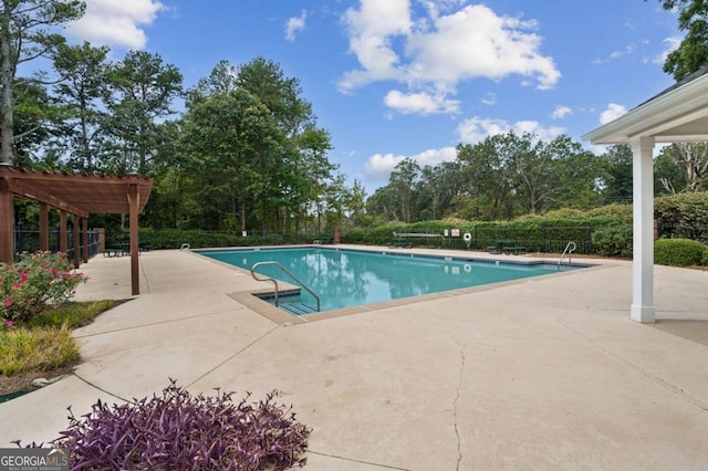 4125 Gables Pl, Buford, GA 30519 - community pool with a patio, a pergola, and view of scattered trees