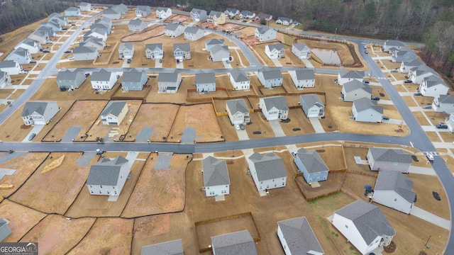 drone / aerial view with a residential view