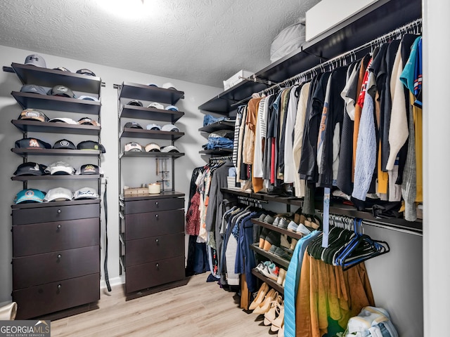 spacious closet featuring wood finished floors