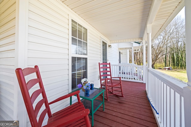 deck with a porch